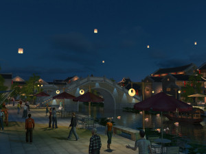 ancient night view Model 3D