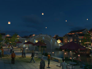 ancient night view 3D Model