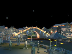 ancient night view Model 3D