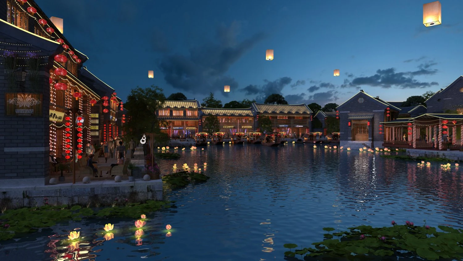 ancient night view 3D Model .c4d .max .obj .3ds .fbx .stl .blend