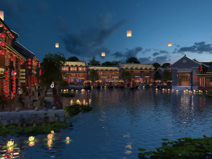 ancient night view 3D Model