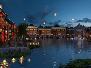 antike Nachtansicht 3D Modell