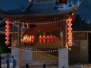 ancient town night view 3D Model