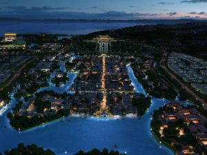 ancient town night view 3D Model