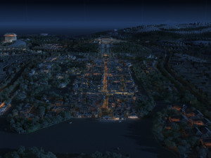 ancient town night view 3D 모델