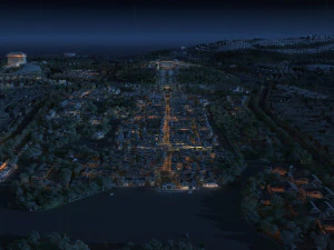 ancient town night view 3D Model