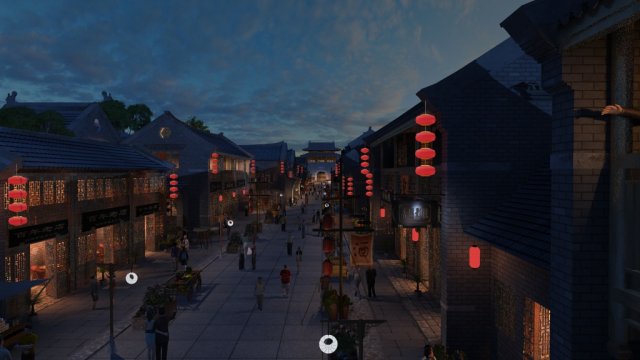 ancient town night view 3D Модель .c4d .max .obj .3ds .fbx .stl .blend 
