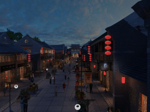 ancient town night view Modèle 3D