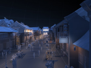 ancient town night view 3D Модель