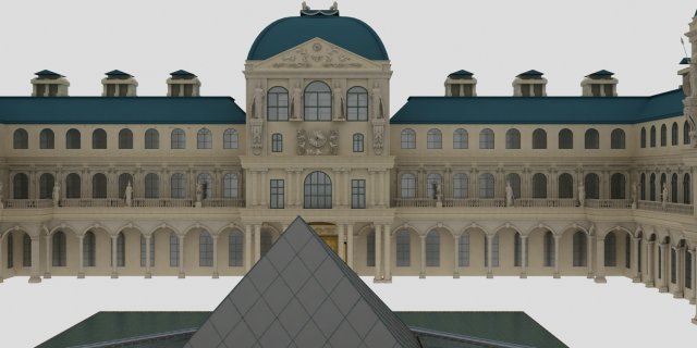 french louvre Modelo 3D .c4d .max .obj .3ds .fbx .stl .blend 