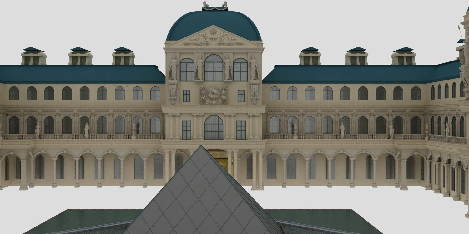 french louvre 3D Model .c4d .max .obj .3ds .fbx .stl .blend 