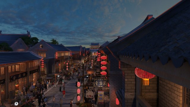 ancient town night view Modelo 3D .c4d .max .obj .3ds .fbx .stl .blend 
