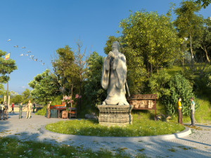 confucius statue 3D Model