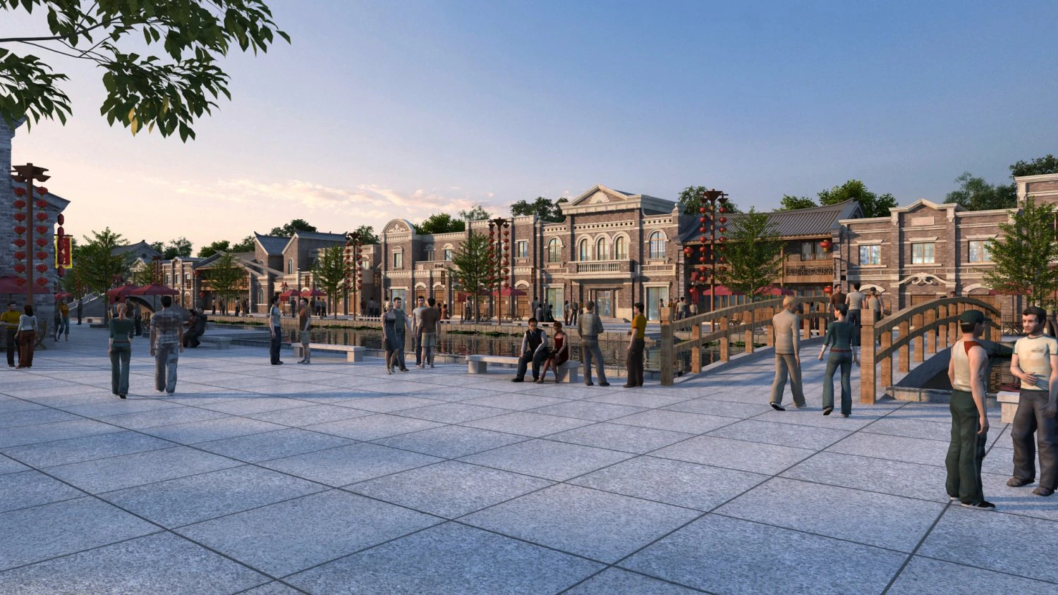 commercial street 3D Model .c4d .max .obj .3ds .fbx .stl .blend 