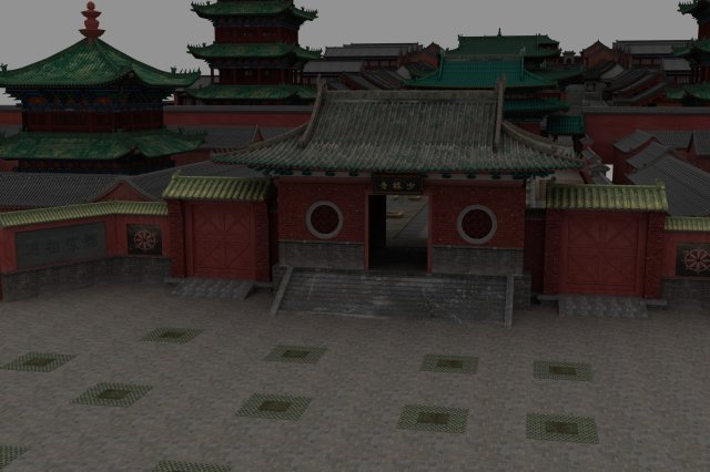 shaolin temple 3D Model .c4d .max .obj .3ds .fbx .stl .blend 