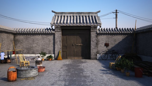 courtyard Modello 3D .c4d .max .obj .3ds .fbx .stl .blend 
