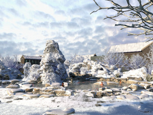 hot spring snow Modèle 3D