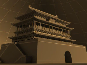 xian drum tower 3D Model