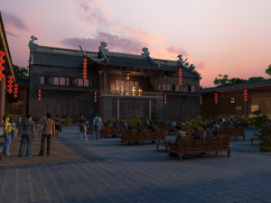 peking opera stage Modèle 3D