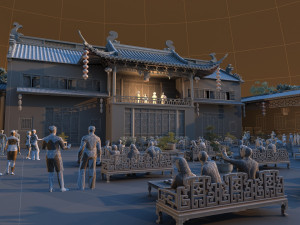 peking opera stage 3D मॉडल