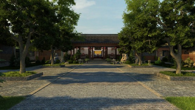 ancient county government 3D Model .c4d .max .obj .3ds .fbx .stl .blend 