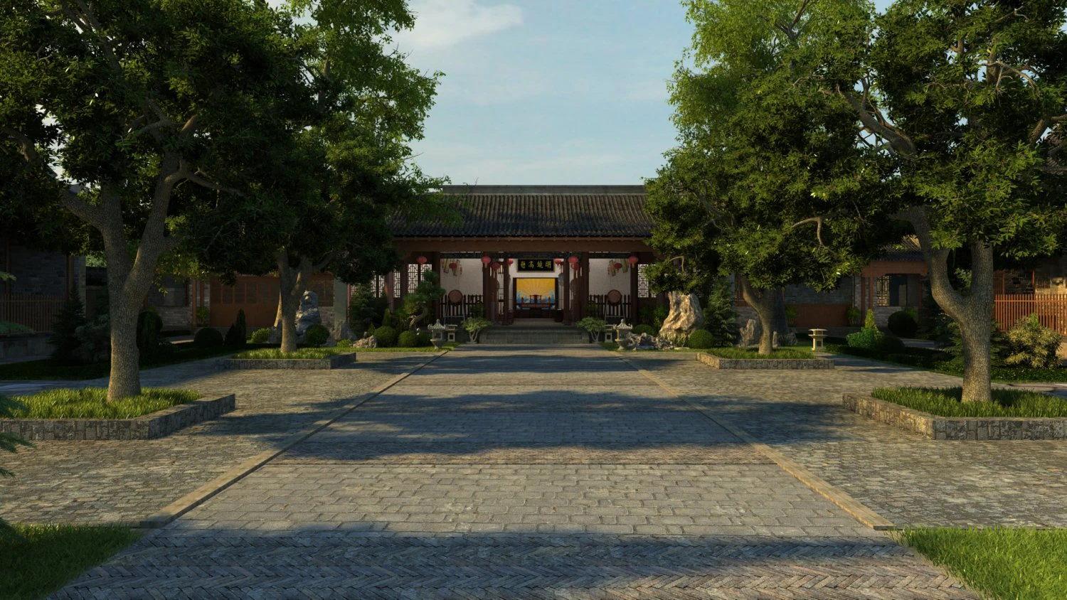 ancient county government 3D Model .c4d .max .obj .3ds .fbx .stl .blend 