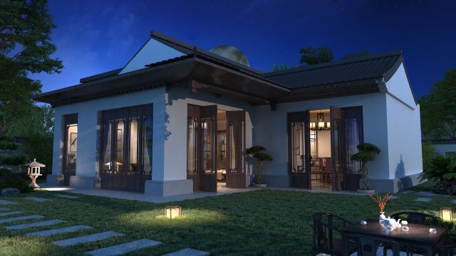 villa 3D मॉडल .c4d .max .obj .3ds .fbx .stl .blend 