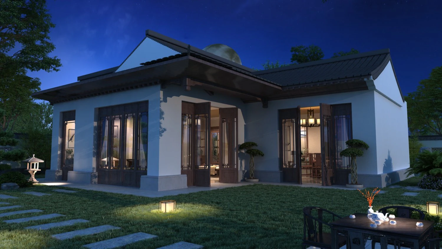 villa 3D Model .c4d .max .obj .3ds .fbx .stl .blend 