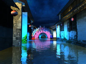 néon da cidade Modelo 3D