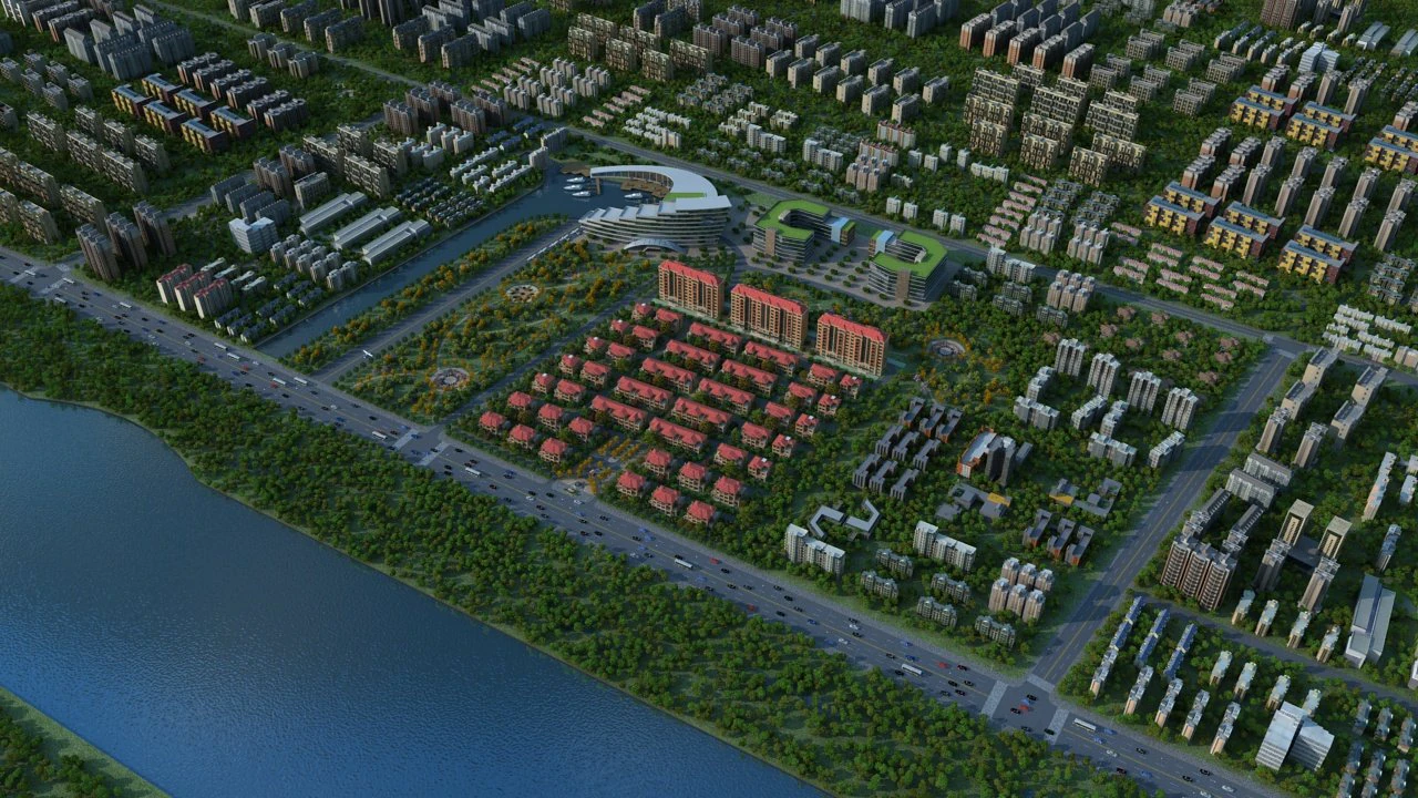small town 3D Model .c4d .max .obj .3ds .fbx .stl .blend