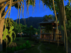 mountain village hotel 3D Model