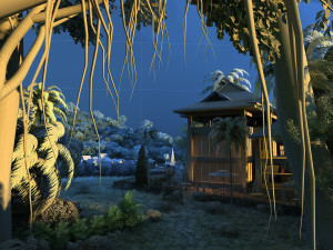 mountain village hotel 3D Model