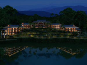 mountain village hotel Modelo 3D