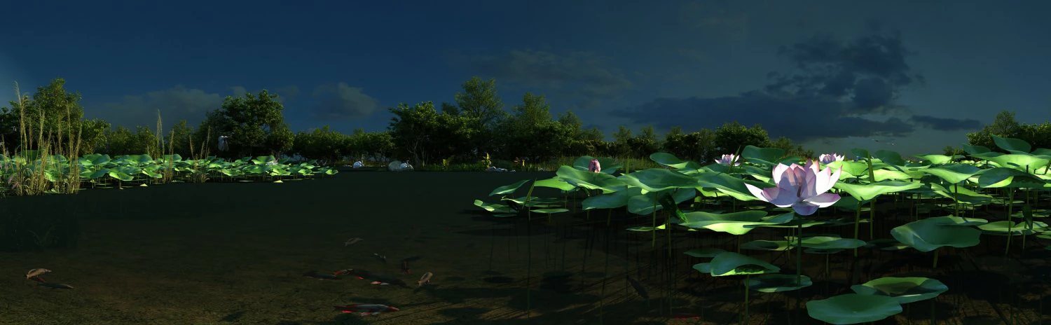 lotus pond 3D Model .c4d .max .obj .3ds .fbx .stl .blend 