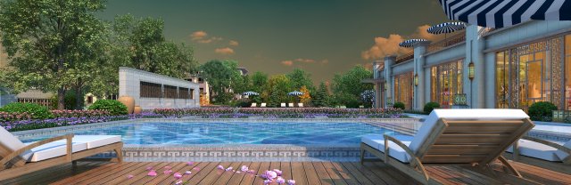 swimming pool 3D Model .c4d .max .obj .3ds .fbx .stl .blend 