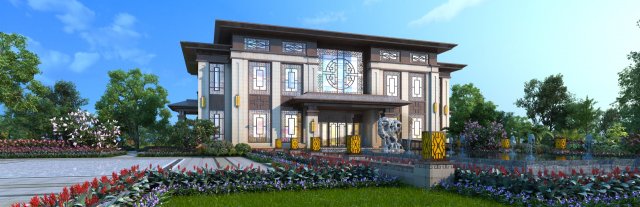 villa 3D Модель .c4d .max .obj .3ds .fbx .stl .blend 