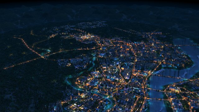 city night view 3D 模型 .c4d .max .obj .3ds .fbx .stl .blend 