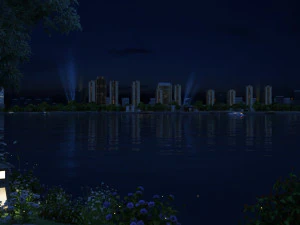 호수 표면 3D 모델