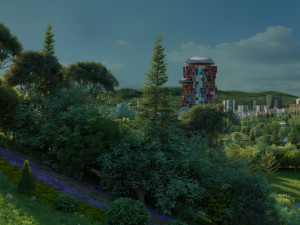 mushroom house Model 3D