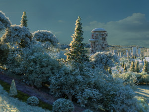 mushroom house Model 3D