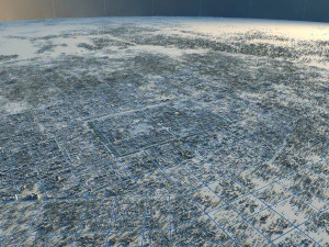 city birds eye view 3D Model