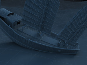 sailing ship at sea 3D 모델