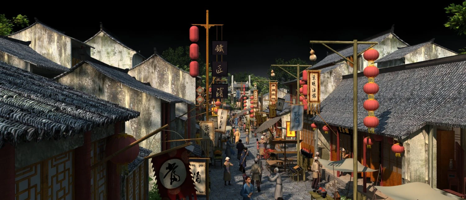 ancient town 3D Model .c4d .max .obj .3ds .fbx .stl .blend 