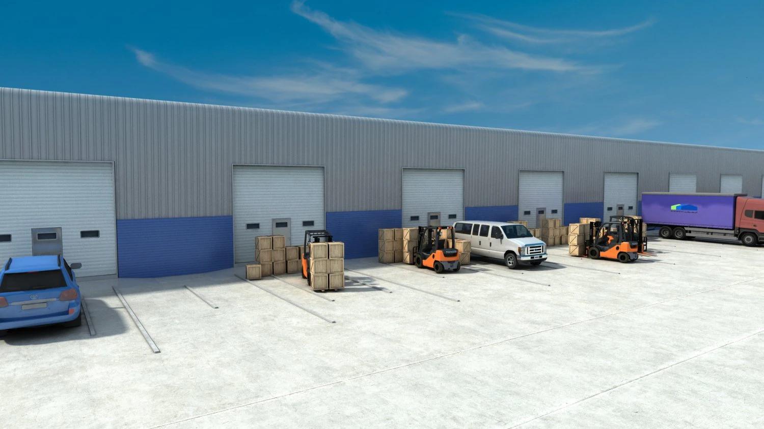 warehouse 3D Model .c4d .max .obj .3ds .fbx .stl .blend