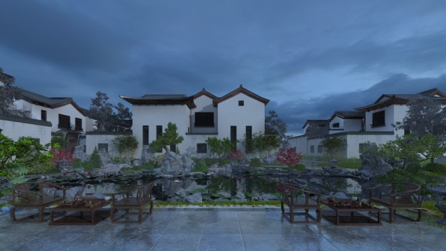 small town 3D-Modell .c4d .max .obj .3ds .fbx .stl .blend 