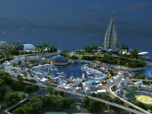 산토리아 항구 3D 모델