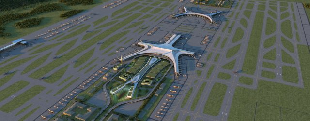 airport Model 3D .c4d .max .obj .3ds .fbx .stl .blend 