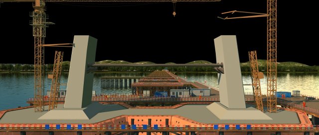 Build the bridge Model 3D .c4d .max .obj .3ds .fbx .stl .blend