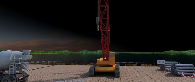 Build the bridge Model 3D .c4d .max .obj .3ds .fbx .stl .blend 