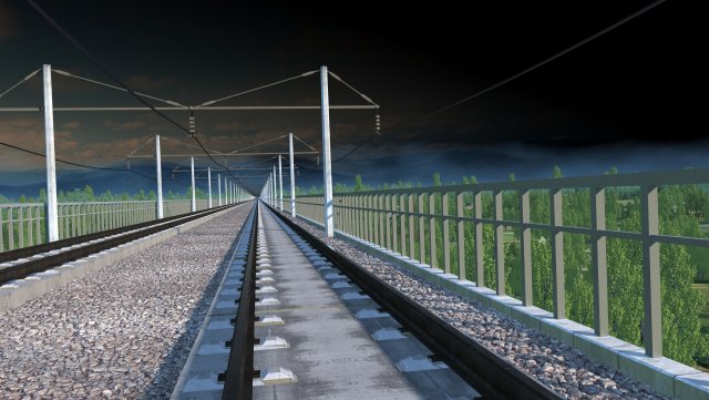 High-speed rail 3D Model .c4d .max .obj .3ds .fbx .stl .blend 
